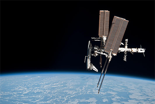 Endeavour docked to the ISS